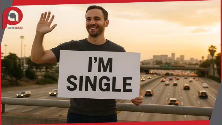 “आई एम सिंगल” बोर्ड लेकर हाइवे पर खड़ा हुआ शख्स! ..जाने क्यों?