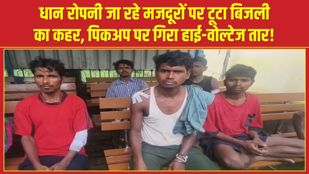 धान रोपनी जा रहे मजदूरों पर टूटा बिजली का कहर, पिकअप पर गिरा हाई-वोल्टेज तार!