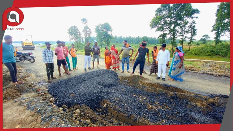 हजारीबाग में करोड़ों की सड़क निर्माण में धांधली, ग्रामीणों का फूटा गुस्सा