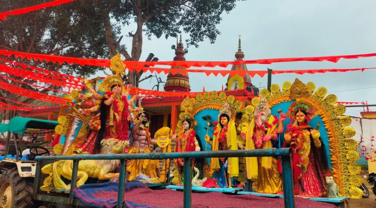 नम आंखों से मां दुर्गा को दी गई विदाई, जयकारों से गूंजा चैनपुर